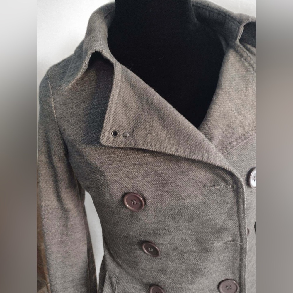 Wet Seal Gray Double-Breasted Pea Coat – Size XS - Picture 2 of 9